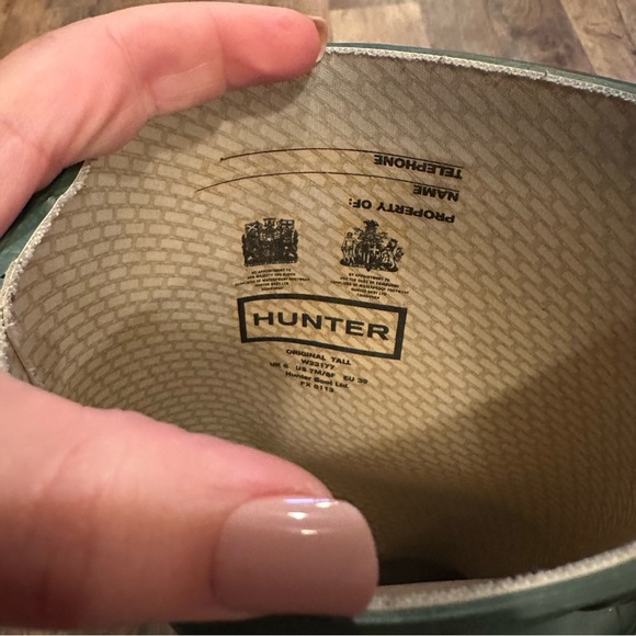 Hunter Tall Boots Green Sz 8 Includes Boot Socks - Picture 6 of 9